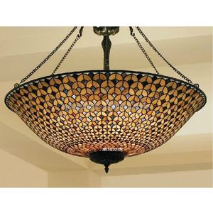 Lámpara Colgante de Vidrio Tiffany Estilo Retro LED Hecha a Mano, Lámpara de Araña Grande con Diseño de Escamas de Pescado, Lámparas de Araña para Villa - Product Image 3