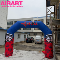 Arche gonflable pour événements de course automobile en plein air, arche gonflable de départ/arrivée à 2 pieds, arche gonflable avec impression de logo personnalisée