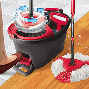 <strong>Red</strong> Black 360 Rotating Magic <strong>Mop</strong> Bucket Set Cleaning Floor Microfiber <strong>Mops</strong> and Bucket - Product Image 1