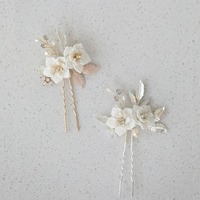 Coiffe de mariée populaire fleurs en céramique perle d'eau douce épingle à cheveux mariage esthétique romantique accessoires de cheveux