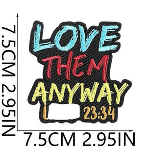 Patchs brodés à motifs de lettres anglaises 'Be Joyful Always' et 'Faith Trust', à thermocoller, avec mots inspirants, pour accessoires vestimentaires masculins - Product Image 4