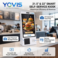 Terminal de paiement interactif mural OEM 21,5 pouces avec écran tactile capacitif 10 points LCD pour système de point de vente et reconnaissance faciale