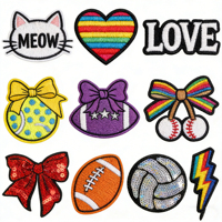 Vêtements pour vêtements Forme mixte personnalisée Cartoon Design logo Broderie Animaux Paillettes Mode Appliques Accessoires Patches