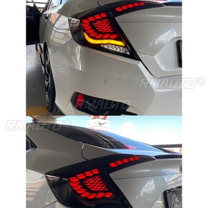 ชุดแต่งไฟท้ายรถยนต์สำหรับ Toyota Civic รุ่นที่ 10 ปี 2016-2020 ไฟท้าย LED ด้านนอก ชุดไฟเบรกหลัง - Product Image 4