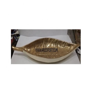 Design standard plaqué or laiton fruits secs serveur Ware bol en gros maison Table décoration service feuille bols pour Offre Spéciale - Product Image 1