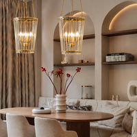 Luminaire suspendu moderne en métal et verre, 4 lumières, pour salle à manger, îlot de cuisine