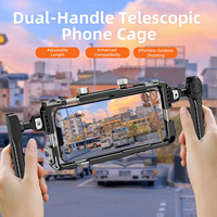 Rig Cage Stabilizer Smartphone dengan Kit Rig Profesional dan 2 Pegangan untuk Pembuatan Film dan Vlogging Genggam untuk Ip 15 16 17