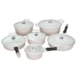 12pcs aluminum ceramic royalty line cookware sets