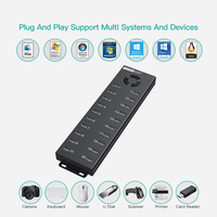 Hub USB 2.0 Sipolar A-805P de 20 Puertos, Cargador para Accesorios de Computadora, Estación de Carga para Teléfono de 120W