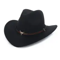 Chapeau bouledogue cowboy occidental, nouveaux chapeau, croisé, pour automne et hiver, laine, jazz, en feutre