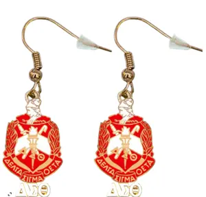 Customize New Trendy Metal Alloy DELTA EARRINGS pendant Sigma Earrings Greek Costume Jewelry