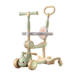 Tricycle multifonctionnel de luxe 6-en-1 pour enfants avec barre de poussée, trottinette à 3 roues pour garçons et filles de 2 à 12 ans - Product Image 1