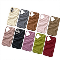 Coque de téléphone texturée froissée et plissée, design pliable mignon et tendance, protection intégrale antichoc compatible iPhone 17 16 Pro Max 15 14 13