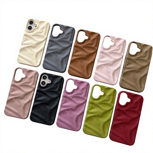 Custodia per telefono con texture arricciata e design pieghevole, carina e alla moda, antiurto, protezione completa, compatibile con <span class=keywords><strong>iPhone</strong></span> 17 16 <span class=keywords><strong>Pro</strong></span> Max 15 <span class=keywords><strong>14</strong></span> 13 - Product Image 1