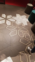 Parquet en bois d'ingénierie à motif diamant, mosaïque, qualité ENF, système de pose clipsable, bois massif