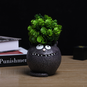 <span class=keywords><strong>Vaso</strong></span> per <span class=keywords><strong>Piante</strong></span> Grasse Divertente Nero, Scultura <span class=keywords><strong>in</strong></span> Resina a Forma di Gattino Carino e Stravagante per <span class=keywords><strong>Cortile</strong></span> e Casa - Product Image 4