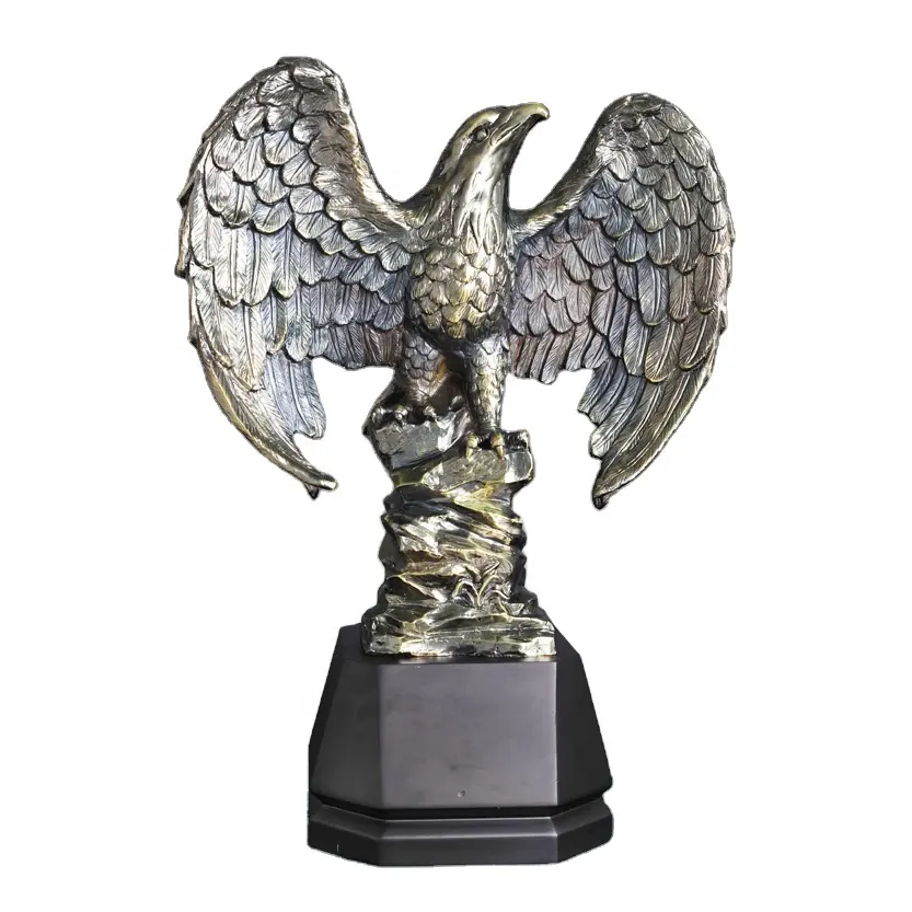 Large size eagle statue trophy antique brass flying eagle award