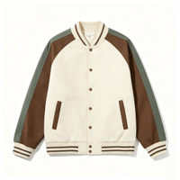 Jaket Varsity Bordir Logo OEM Warna-warni Model Patchwork Musim Dingin Terlaris Gaya Jalanan Vintage Letterman Jaket Baseball