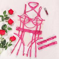 Vêtements tout-en-un de style lesbien en tissu filet patchwork sexy pour femmes européennes et américaines