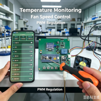 Kit de ventilateur intelligent à température contrôlée personnalisable avec graphiques DIY, application mobile, régulation PWM, mode automatique, refroidissement pour maison/serveur, fabriqué en Chine