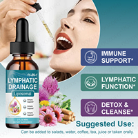 Gouttes de drainage lymphatique liposomales 60 ml 2 FL OZ 11-en-1 Extrait d'herbes pures Soutien immunitaire Santé lymphatique Complément alimentaire