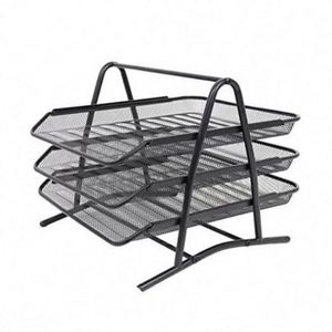 China Factory Eco Friendly Mesh Document Organizer Metal Document Shelf 3 Layer <b>File</b> <b>Tray</b> - Product Image 1
