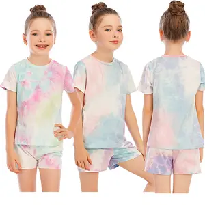 Летняя детская одежда 2021 пижама с принтом Топ + шорты для девочек детская одежда оптом комплекты пижамы