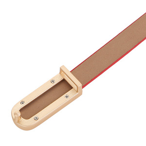 Cinturón de Mujer de Cuero Sintético con Hebilla en U de Aleación, Estilo Delgado, <span class=keywords><strong>Rojo</strong></span>, Versátil y Moderno - Product Image 3