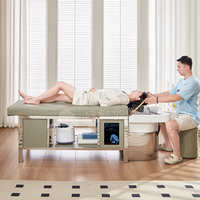 Meubles de salon sur mesure, fauteuil de lavage de cheveux, lavabo en céramique, massage thaïlandais, soins du visage, lit de spa pour shampooing