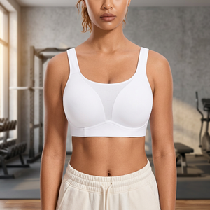 Soutien-gorge de sport simple à dos nu, sans coutures, respirant, léger, imprimé, avec bretelles croisées sur le devant, compression et maintien élevé - Product Image 4