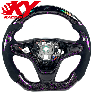 Volant de voiture sport en fibre de carbone forgée LED personnalisé pour Chevrolet Malibu Cruze, compatible avec Camaro Silverado Corvette C6 C7 C8 - Product Image 1