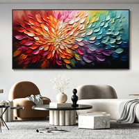 Peinture à l'huile florale, tenue d'artiste bohème, paysage botanique de fleurs épanouies, décoration murale pour salon