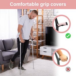 Fundas de felpa para muletas, almohadillas suaves para el antebrazo, cubiertas de confort para las manos para uso con andadores - Product Image 4