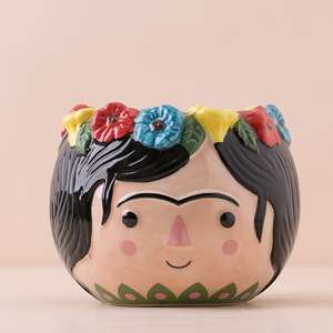 Mini Pots <span class=keywords><strong>de</strong></span> fleurs <span class=keywords><strong>en</strong></span> céramique, décoratifs personnalisés, <span class=keywords><strong>visage</strong></span> <span class=keywords><strong>de</strong></span> dessin animé amusant et créatif, vente <span class=keywords><strong>en</strong></span> gros, pièces - Product Image 2