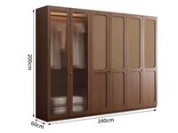 Chambre à coucher écologique vestiaire professionnel personnalisé vêtements stockage armoire avec rotin tissage
