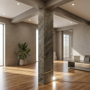 Losa de piedra natural contemporánea, gruesa, para columna, para aplicación en salones, forma de piedra duradera - Product Image 3