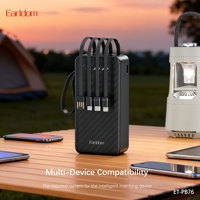 Batterie externe Earldom avec câbles de charge USB-C et iOS intégrés, affichage numérique LED pour iPhone 14 13 12 11, Samsung Galaxy