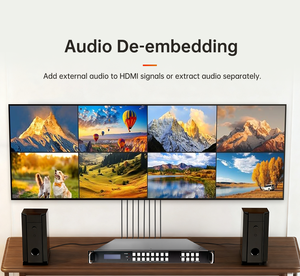 สวิตช์เมทริกซ์แบบไร้รอยต่อ 2K อินพุต/เอาต์พุต 16x16 สำหรับต่อวิดีโอวอลล์ รองรับเสียง 3.5 มม. โครงสร้างโลหะ ติดตั้งบนแร็คได้ - Product Image 4
