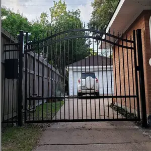 Portão de portão de metal revestido, profissionalmente projetado do estilo de luxo do portão portão