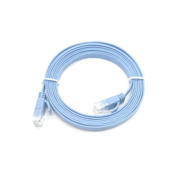 Blaues 32awg abgeschirmtes flaches Cat6 Lan-Kabel Netzwerk kabel