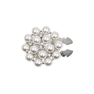 Boutons de manchette de luxe en gros, élégants, avec fleurs, perles et strass, plaqués, écologiques, pour femmes, accessoires de robe - Product Image 6