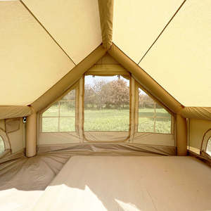 Grande quantité en stock, vente en gros, tente gonflable légère et imperméable en Oxford vert beige, pour 3-4 personnes, camping en plein air - Product Image 5