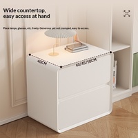 Table de Chevet Minimaliste Moderne en Bois Massif avec Rangement pour Appartement, Chambre à Coucher, Meuble de Maison – Nouveauté 2025, Petit Luxe