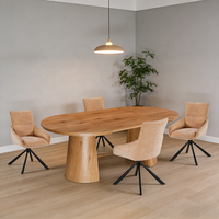 Table à manger extensible multifonctionnelle très vendue pour la maison, ensemble table et chaises en bois de style nordique