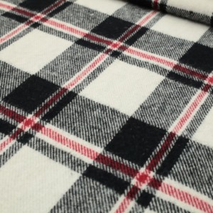 Camicia a quadri bianca tinta in filo di cotone tessuto di flanella leggero con motivo a quadri rivestiti - Product Image 1