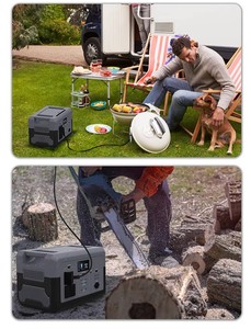 Station d'alimentation portable 1500W 1008Wh à onde sinusoïdale pure avec lampe torche, panneau solaire, pour voiture, extérieur, camping, et stockage d'énergie domestique - Product Image 3
