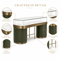 Vitrine de présentation de bijoux murale personnalisée avec façade en verre verrouillable, meuble de comptoir pour magasin de détail et vente en gros