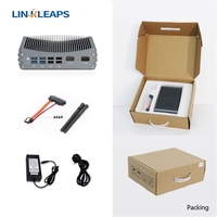 Mini PC Industrial Sin Ventilador Linkleaps, PC Integrado Compatible con Intel I3 I5 I7 de 4ª a 13ª Generación con SSD M.2 y LAN Dual GbE