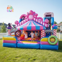 Château gonflable à thème de magasin de bonbons Maison gonflable à double glissière commerciale pour fête d'enfants et aire de jeux