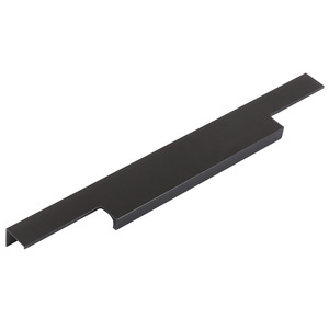 Concealed Handle For Cabinet Doors Aluminum Alloy Minimalist <b>Black</b> No Drill Long Bar Type Easy Installation - Product Image 2
